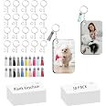 UJL 120pcs Sublimation Blanks Keychains Double Side Rectangle Blank Keychains With Tassels For Sublimation Keychain Blanks