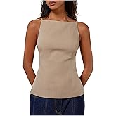 SHENHE Women's Y2k Sexy Open Back Top Spaghetti Strap Side Tie Dressy Going Out Cami Tank