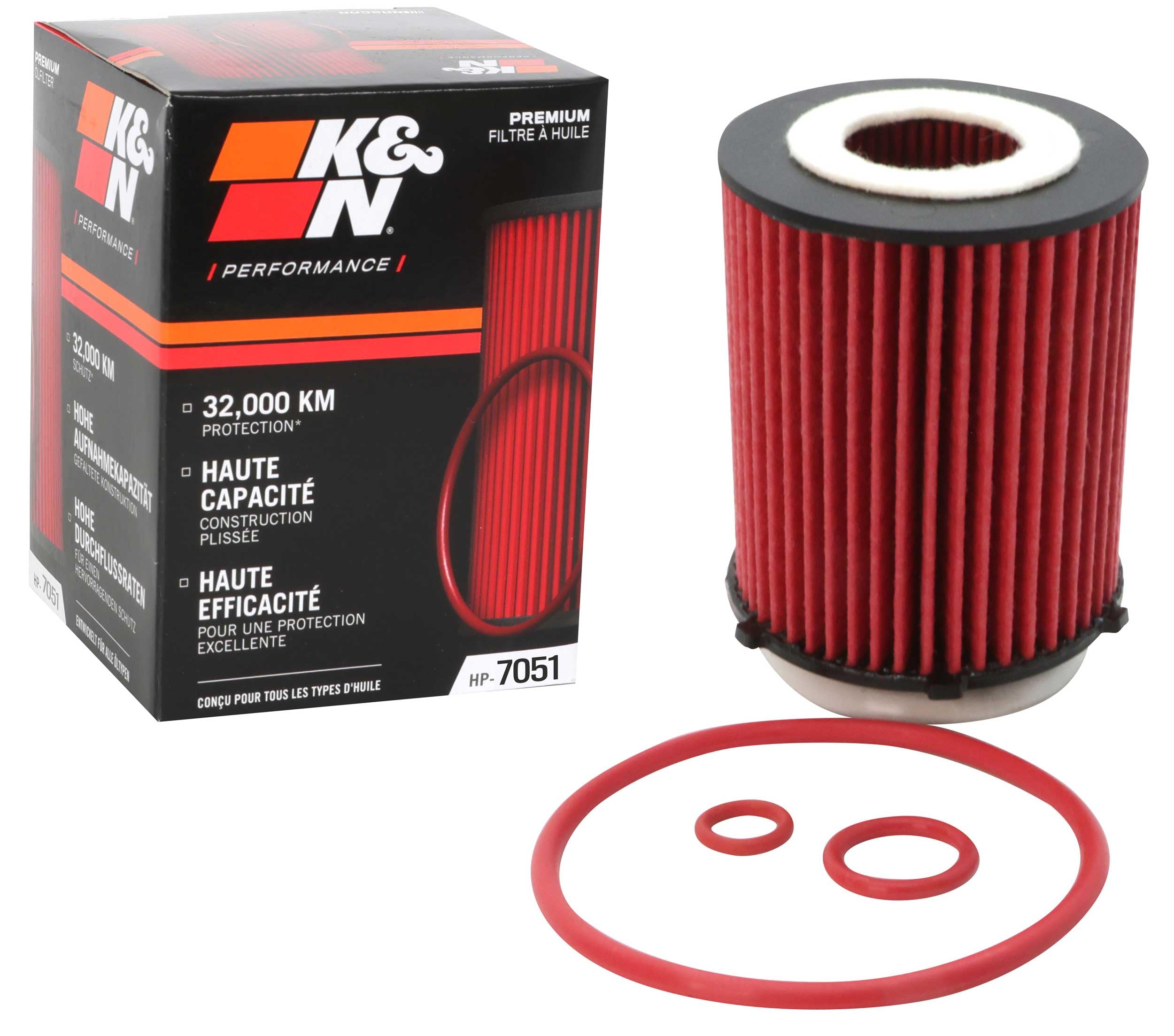 K&N Premium Oil Filter: 20,000 Mile Engine Protection, High Capacity/High Efficiency: Compatible with 2003-2023 Infiniti/Merecedes Benz: (See Product Description for Select Models) HP-7051