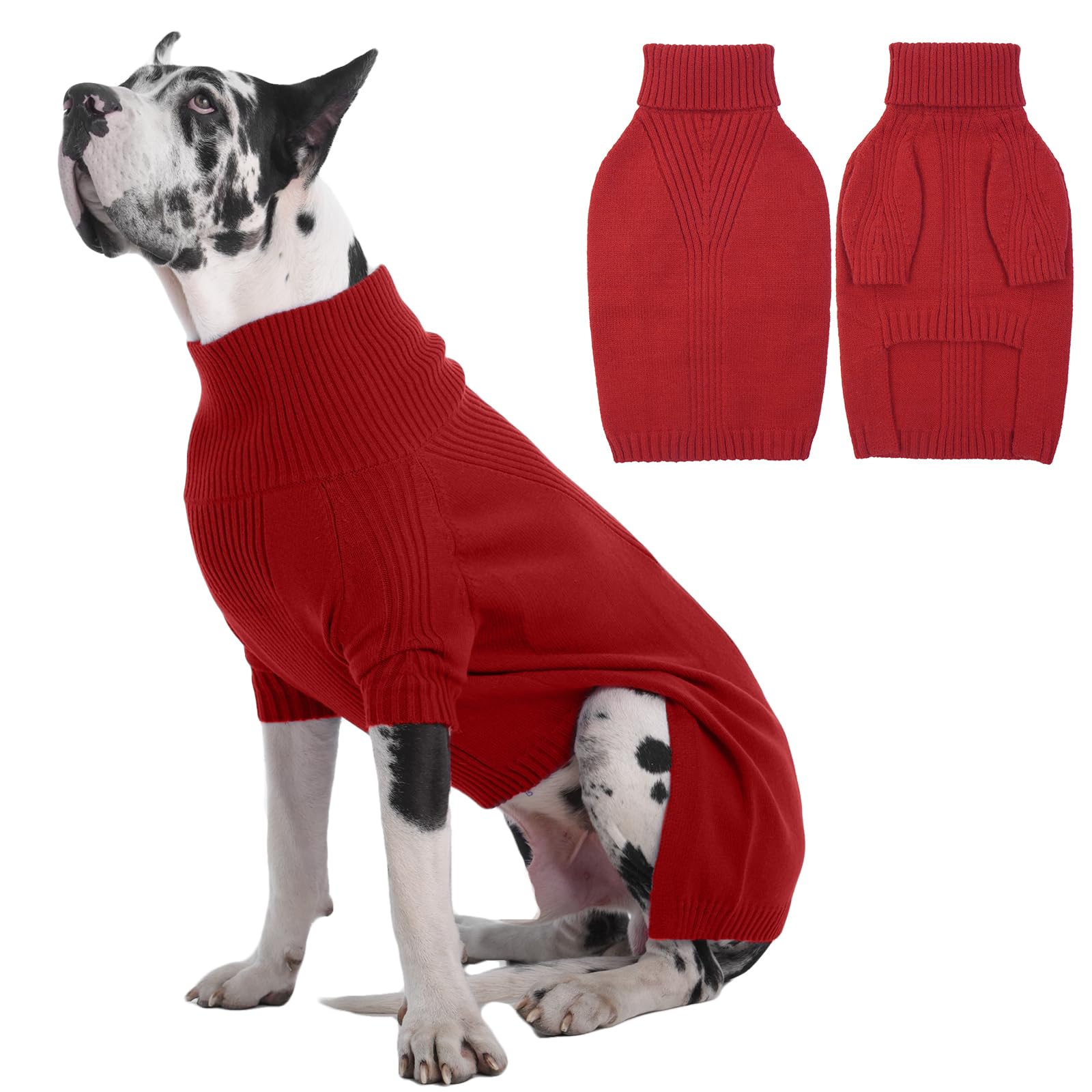 IECOii Dog Jumpers,Turtleneck Dog Jumper For Extra Large Dogs,Xxxxxl Dog Jumper For Great Dane Jumpers Pullover Sweatshirt,Warm Sweater Winter Clothes For Christmas And New Year,Dog Winnter Fall Coat