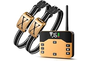 ABHY Wireless Dog Fence, Electric Fence for 2 Dogs, Portable Pet Perimeter Fence and Remote Training Collar with Wireless Adjustable Suitable for Medium Large Dogs