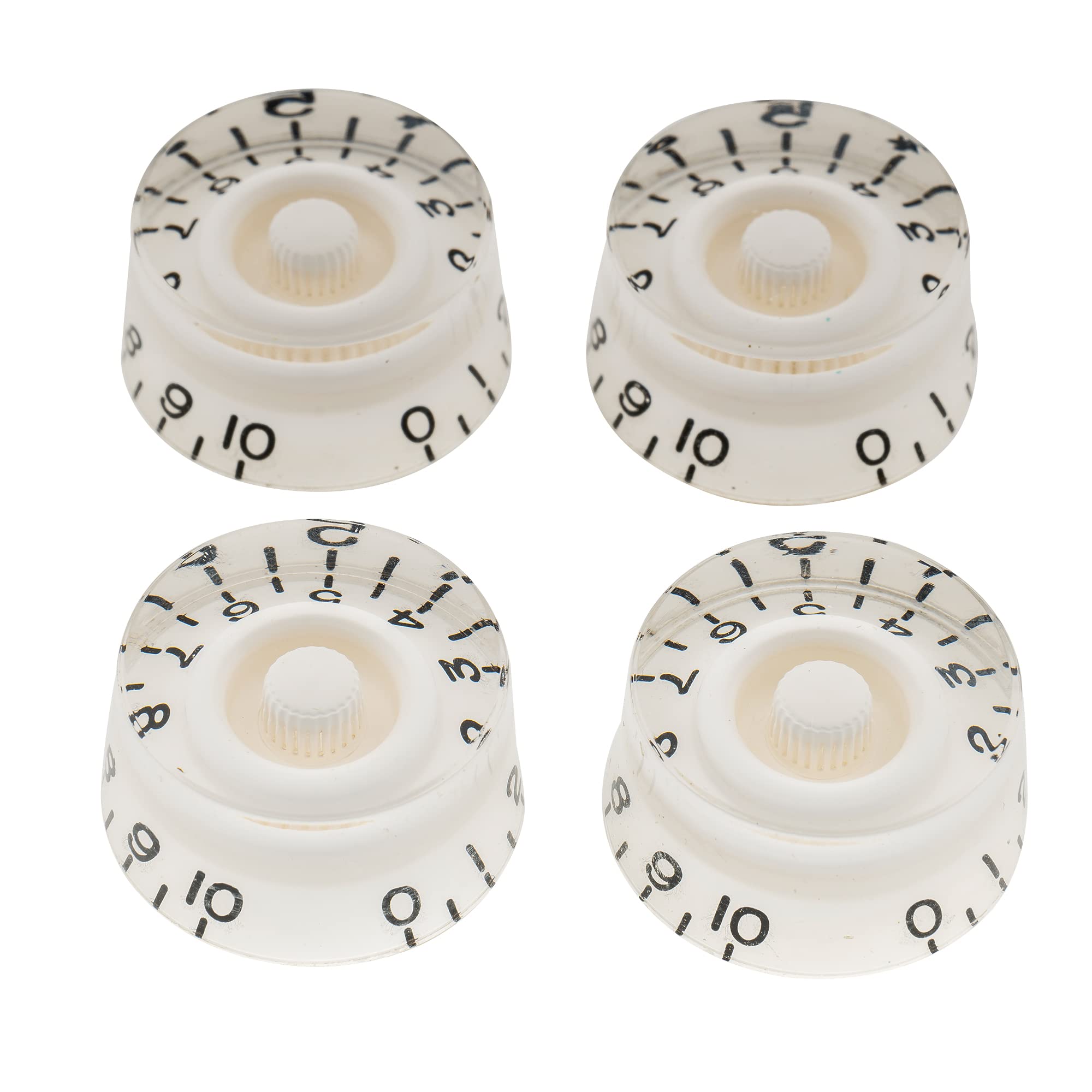Musiclily Pro Imperial Inch Size Control Speed Knobs Compatible with USA Made Les Paul Style Electric Guitar, White (Set of 4)