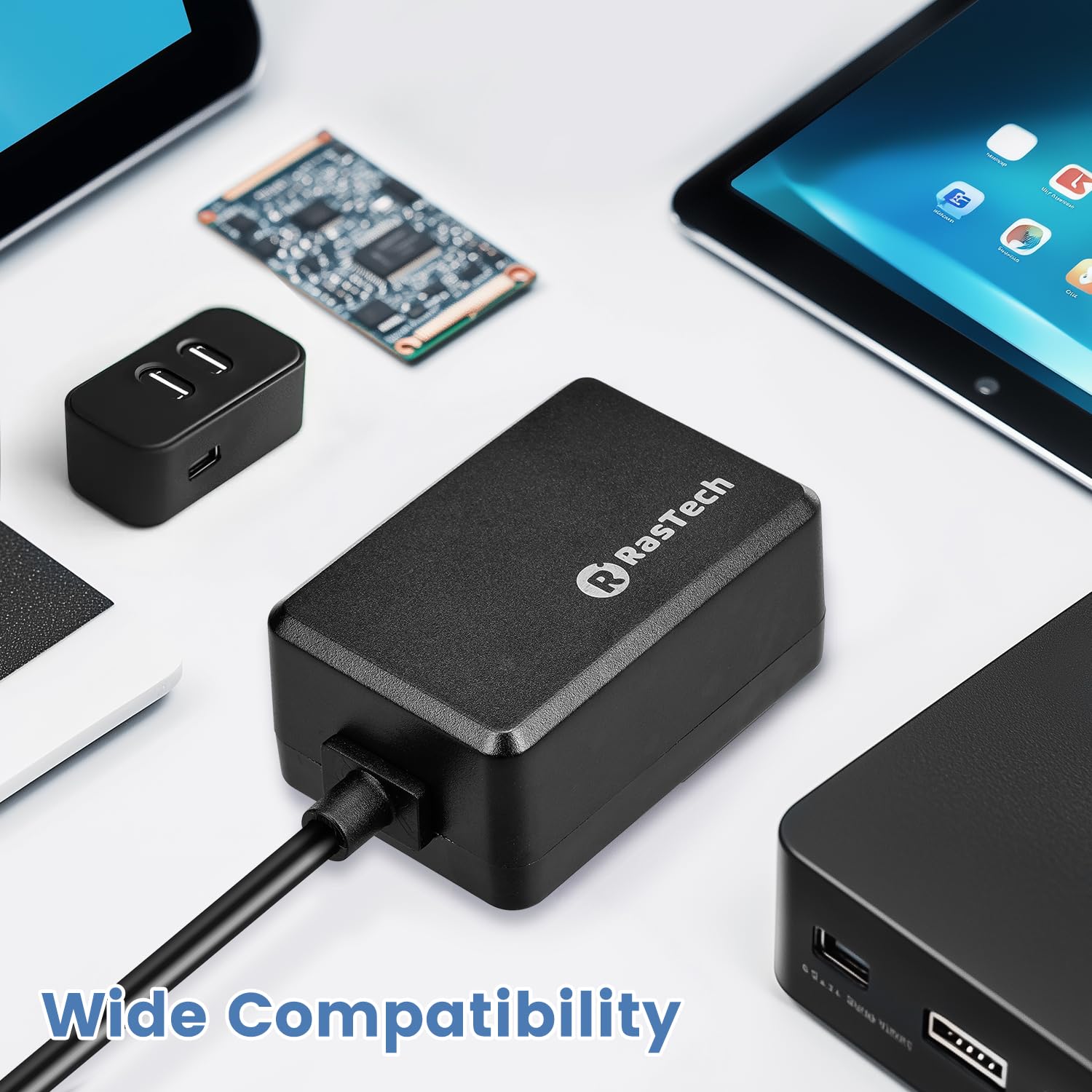 RasTech for Raspberry Pi 5 GaN PD 27W Power Supply 5.1V 5A USB-C Pi 5 Power Adapter for Raspberry Pi 5 16GB/8GB/4GB/2GB