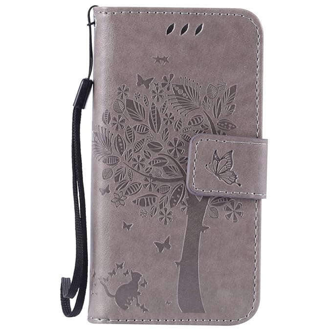 Nancen Compatible with Handyhülle iPhone 5c Flip Schutzhülle Zubehör Lederhülle mit Silikon Back Cover PU Leder Handytasche