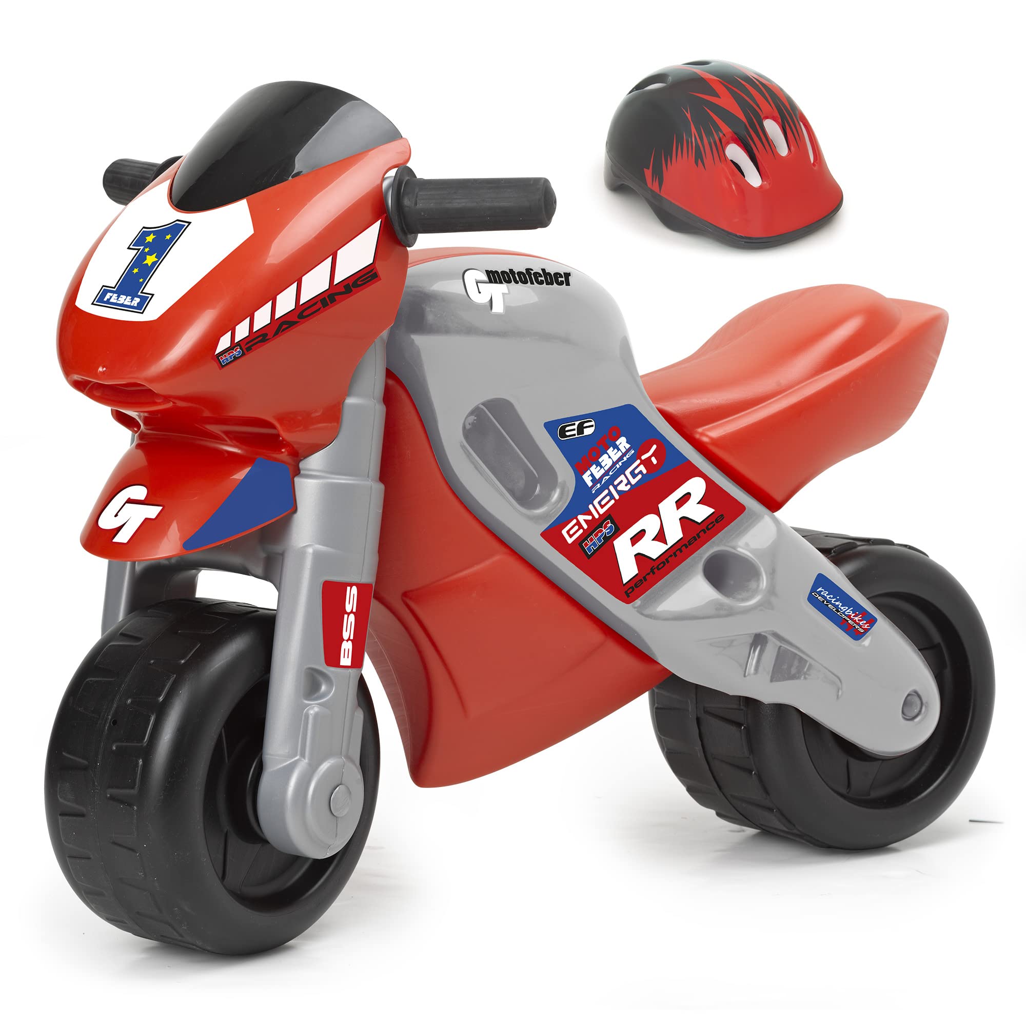 FEBER - Motofeber 2 Racing Red, balance bike, foot-to-floor, ride-on (Famosa Toys 800008171)