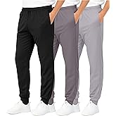 Real Essentials 3 Pack: Boys' Athletic Jogger Sweatpants - Kids Teens Youth Active Sports Pants with Pockets (Sizes 5–18)