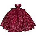 KPDFIF Sparkly Beaded Quinceanera Dresses with Train Off Shoulder Sweet 16 Dresses Puffy Tulle Ball Gown