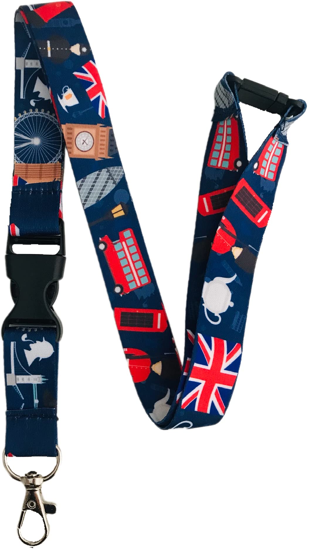 PAC Supplies Global London Calling Blue Neck Lanyard With Detachable Buckle Clip & Safety Breakaway