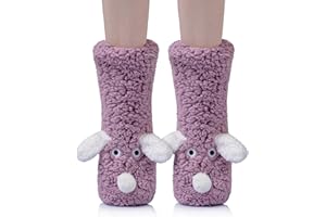 Eocom Kids Boy Girls Slipper Socks Crazy Funny Fuzzy Cute Animal Grips Winter Warm Fluffy Cozy Socks