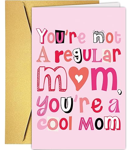 Cool Mom Birthday Card - Funny Greeting Card For Mom, Daughter, Sister & Bestie