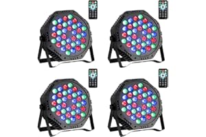 YIIXUYO Par Lights 36LED 9 Modes RGB Stage Lights, DJ LED Party，with Remote Control, Sound Activated Uplights for Music Show Dance Bar DJ Disco Wedding Party (4 Packs)