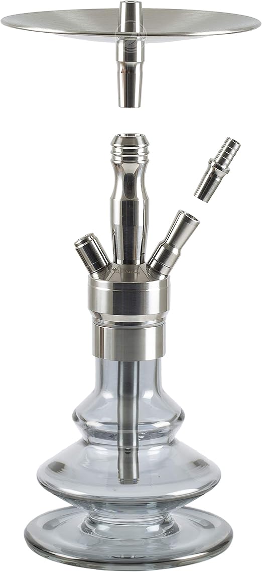 Dschinni Junior Chrome Smoky Small Water Pipe Shisha Stainless Steel