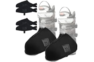 Jeere 2 Pairs Ski Boot Covers, Insulated Shoe Covers for Snow Warmers Heater Gifts for Ski, Winter Sport, Skiing Accessory