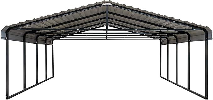 Amazon Com Arrow 20 X 20 29 Gauge Metal Carport With Steel Roof