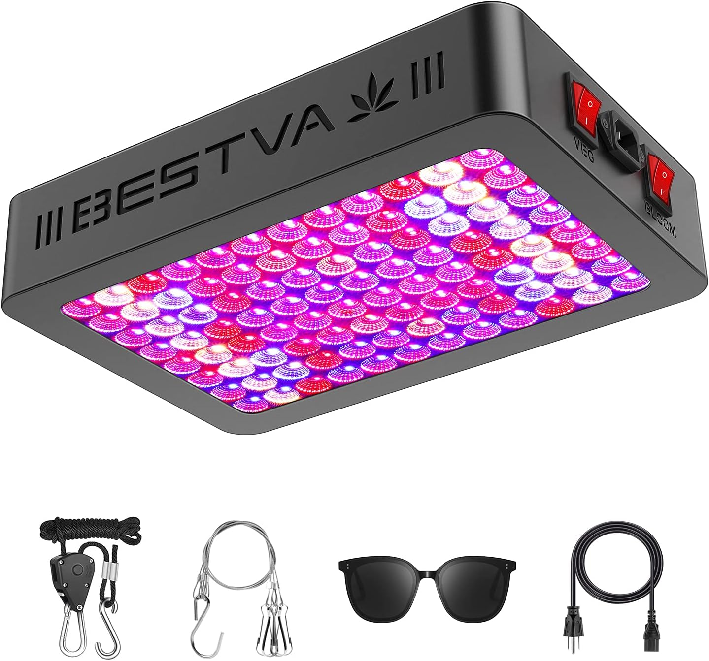 BESTVA 1000W LED Grow Light Full Spectrum Dual-Chip Growing Lamp for Hydroponic Indoor Plants Veg and Flower : Garden & Outdoor