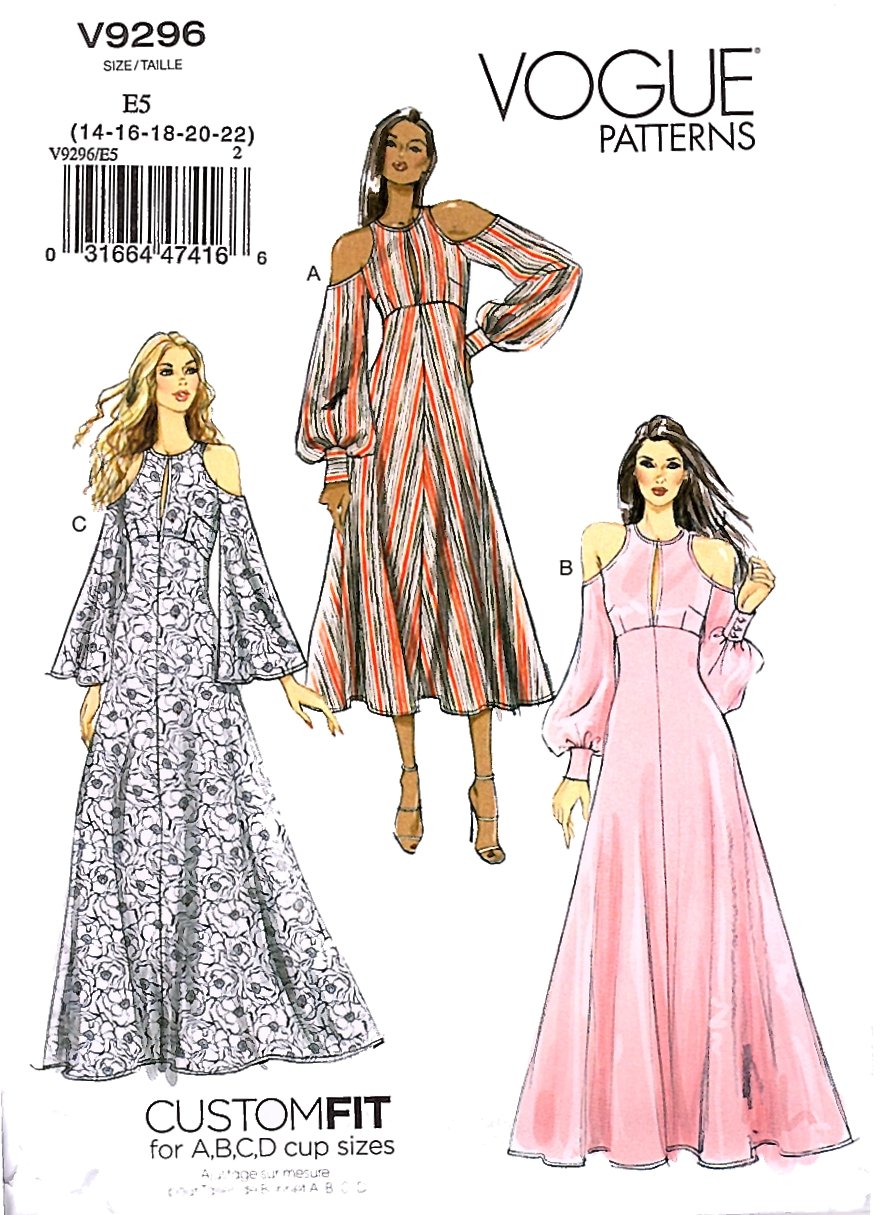 Vogue Patterns 9296 E5 Misses Dress, Tissue, Multi-Colour, 15 x 0.5 x 22 cm
