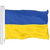 G128 Ukraine Ukrainian Flag | 2x3 Ft | LiteWeave Pro Series Printed 150D Polyester | Country Flag, Indoor/Outdoor, Vibrant Colors, Brass Grommets