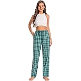 gezikuu Women's Plaid Cotton Loungewear Pyjama Pants Flannel Nightwaer PJ Bottoms With Drawstring Waist & Pockets,Size: XS-XL