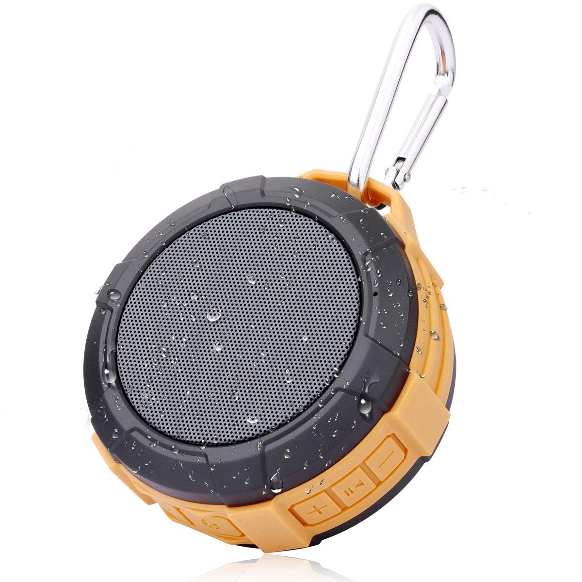 Shower Speaker, IPX5 Wireless Speaker with Suction Cup, Waterproof, 4W Driver, Buit-in Mic (Orange)