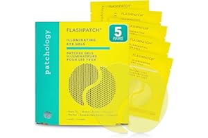 PATCHOLOGY Eye Mask, Brightening Under Eye Patches for Puffy Eyes and Dark Circles, Vitamin C Serum, Dark Circles Under Eye Treatment, Hydrating Eye Patches for women and men (5 Pairs)