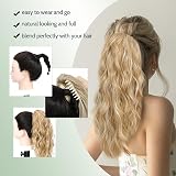 Fine Plus 18in Ponytail Extension Claw Clip Curly Wave Golden Blonde view 5