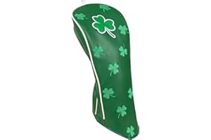 Big Teeth Golf Driver Headcover Irish Luck Driver Head Cover, Clover Golf Driver Head Covers Fits Up to 460cc Driver Cover, G