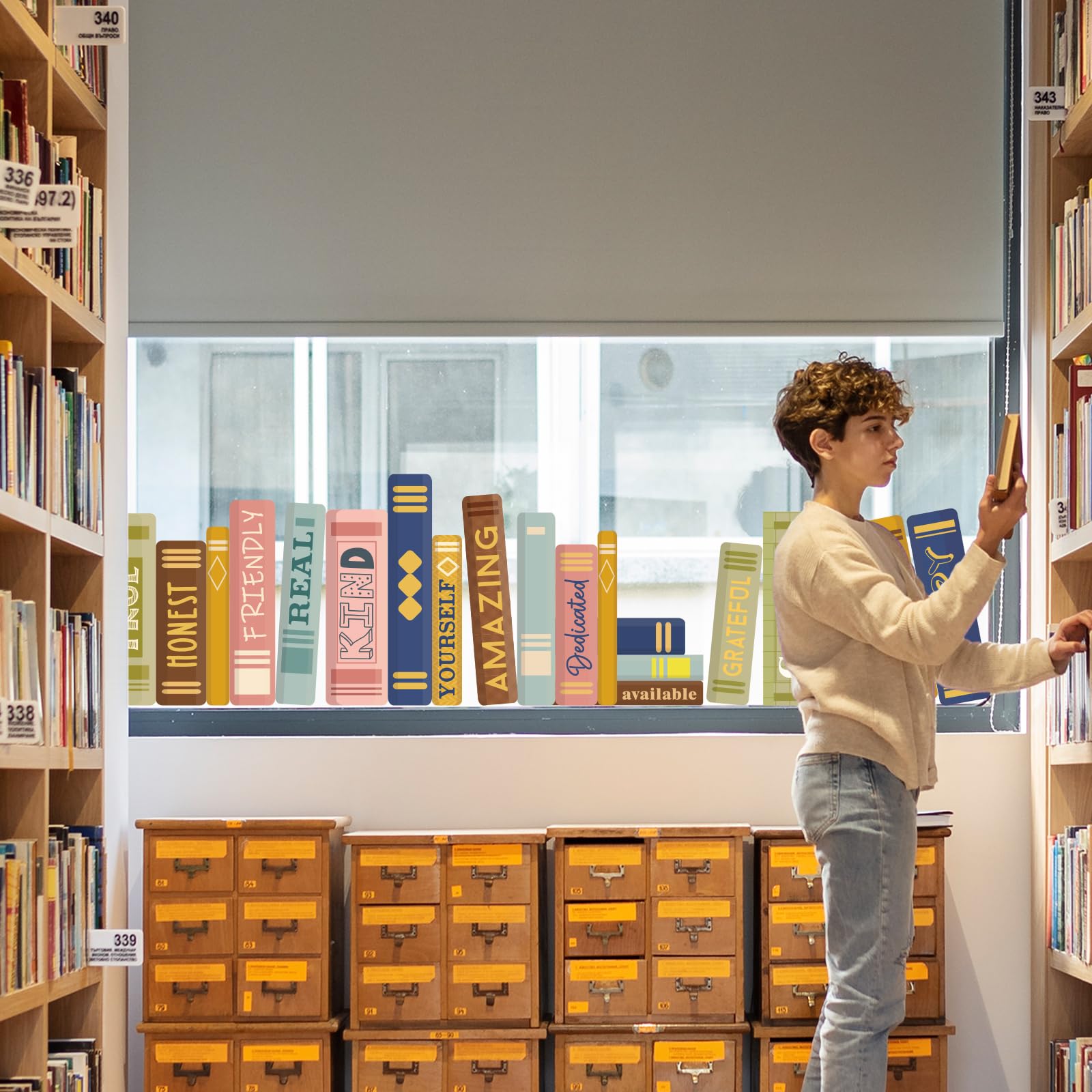 JarThenaAMCS Boho Book Window Clings Inspirational