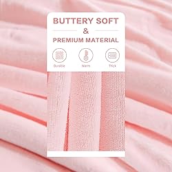 Andency Pink Sherpa Fleece King Size Blanket for