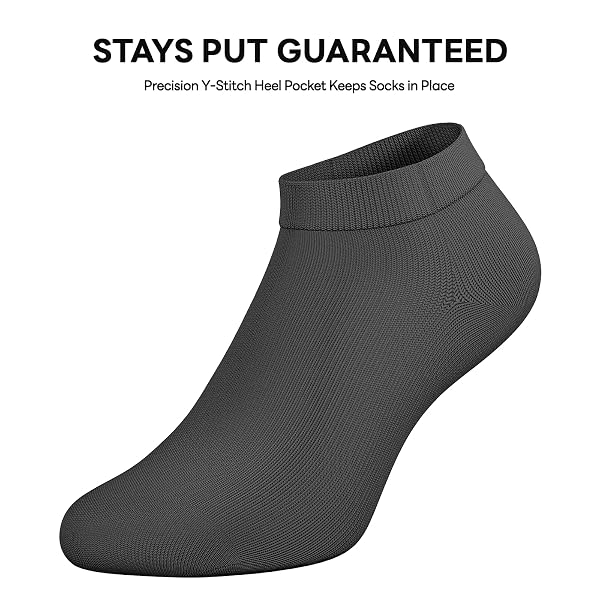 EASETOE 8 PAIRS MEN’S ANKLE SOCKS – 80% LONG-STAPLE COTTON LOW CUT FOR RUNNING, SPORTS & SNEAKERS – BREATHABLE, MOISTURE WICKING, REINFORCED TOE & NON-SLIP Y-HEEL
