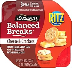 Sargento Balanced Breaks Cheese & Crackers, Natural Pepper Jack & Colby-Jack Cheese and RITZ Mini Original Crackers Snack Kit
