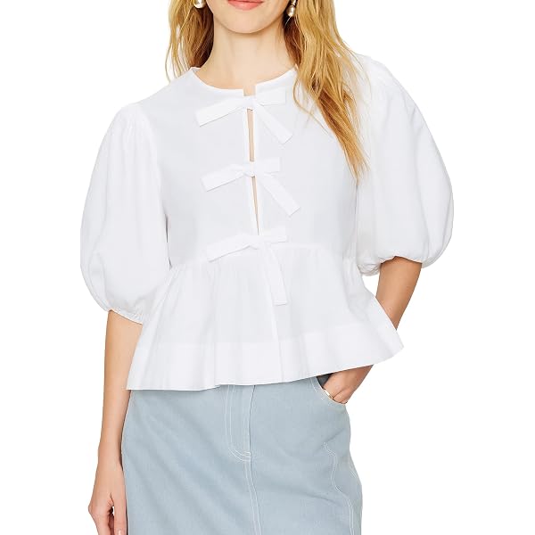 Amazon.com: The Drop Women's Lenai Pintuck Eyelet Blouse, Ivory