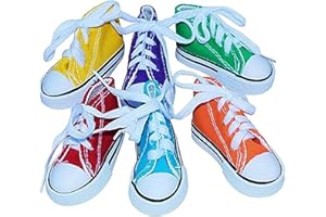 Super Bird Creations SB1058 Sneakers Bird Foot Toy - Engaging, Chewable Rubber & Fabric, Perfect for Medium & Large Birds like Parrots, Parakeets Cockatiels -Colorful & Fun - 3”x1-1/2”x1-1/4” (4 Pack)