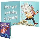 mountova Funny Birthday Card，Musical Birthday Card with Shaking Money Bag – Interactive Happy Birthday Greeting Card with Music & Envelope, Surprise Birthday Gift for Men, Women & Kids 5.9 x 7.9 Inch
