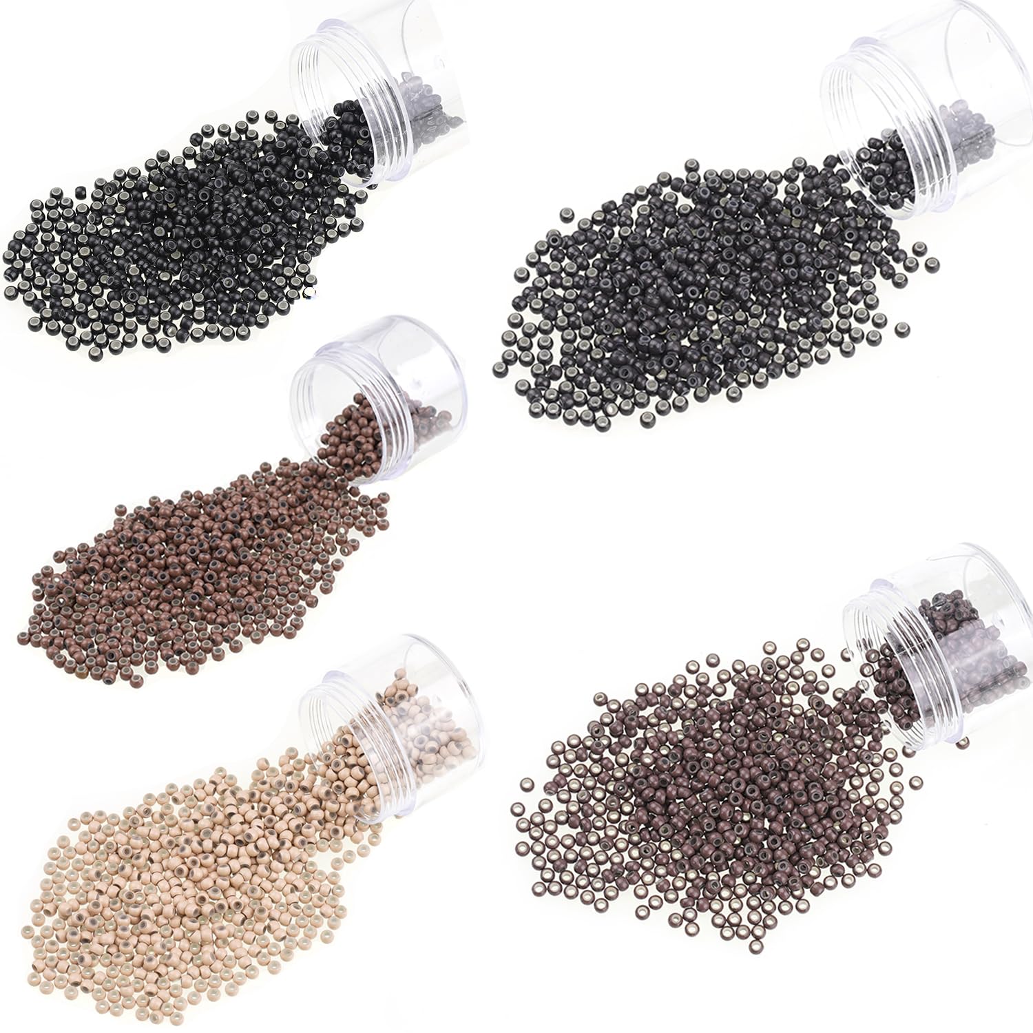 Kullke 1000PCS Nano Rings 3mm Silicone Lined Hair Extension Beads Blond