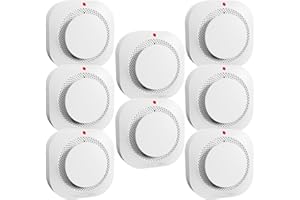 WARROXIDE Smoke Detectors for Home,Photoelectric Wireless Fire Alarms Replaceable Battery Powered,Portable Smoke Alarm with Test/Mute Button,Attic Smoke Detector,8 Pcs(Battery Not Included)
