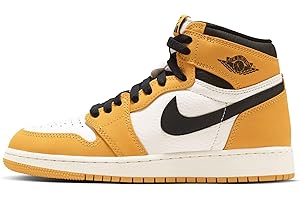 Jordan Big Kid's 1 Retro High OG Yellow Ochre/Black-Sail (FD1437 701)