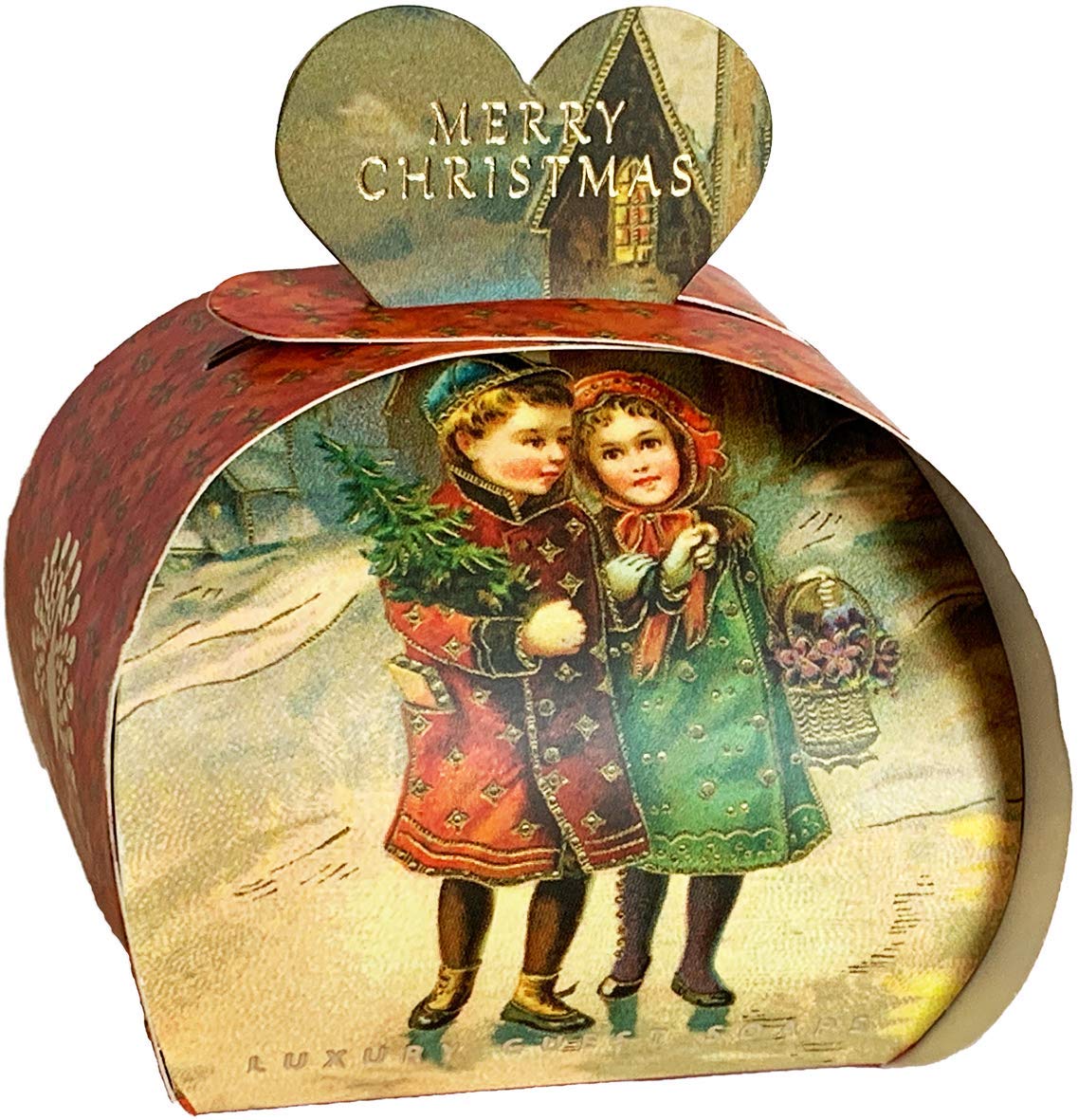 The English Soap Company Packed Guest Soaps A White Christmas Gift Box, Spiced Plum and Honeysuckle Scent, Vegan Friendly 3x20g