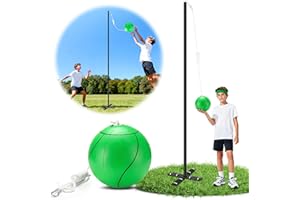 GADFISH Backyard Tetherball Set with Ball & Rope, Adjustable Tetherball Set for Kids & Adults, Traditional Tetherball Equipment for Play Outdoor, Lawn, Sand