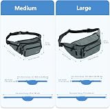 ProCase Bum Bag Waist Fanny Pack 6 Pockets Adjustable Belt Grey L view 5
