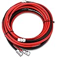 Frienda 2 Pcs 25 Ft Air and Fluid Hose Assemblies Kit with Fittings Heavy Duty 5/16 ID 3/8 NPS Air and 1/4 ID 1/4 NPS Fluid Hose for Spray Guns Paint Canisters Auto Paint Pressure Pot