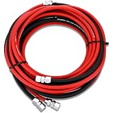 Frienda 2 Pcs 25 ft Air and Fluid Hose Assembly Set with Fittings | Heavy Duty 5/16" ID 3/8" Nps Air and 1/4" ID 1/4" Nps Fluid Hose for Pressure Pot Spray Guns Paint Canisters Auto Paint