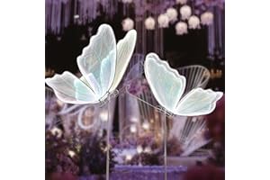 ZLPOWER Wedding Butterfly Floor lamp Decoration Lights Creative Luminous Butterfly Ceiling Lamp Butterfly Hanging Decoration Props for Wedding Party, 120CM/47IN, Rainbow White-2PCS