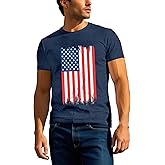 CQF American Flag Shirts for Men USA 4th of July T-Shirt Memorial Day Patriotic Tee Tops
