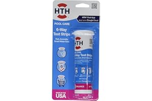 HTH 1276 Swimming Pool Care 6 Way Test Strips, Swimming Pool Water Chemical Tester, 30 Strips