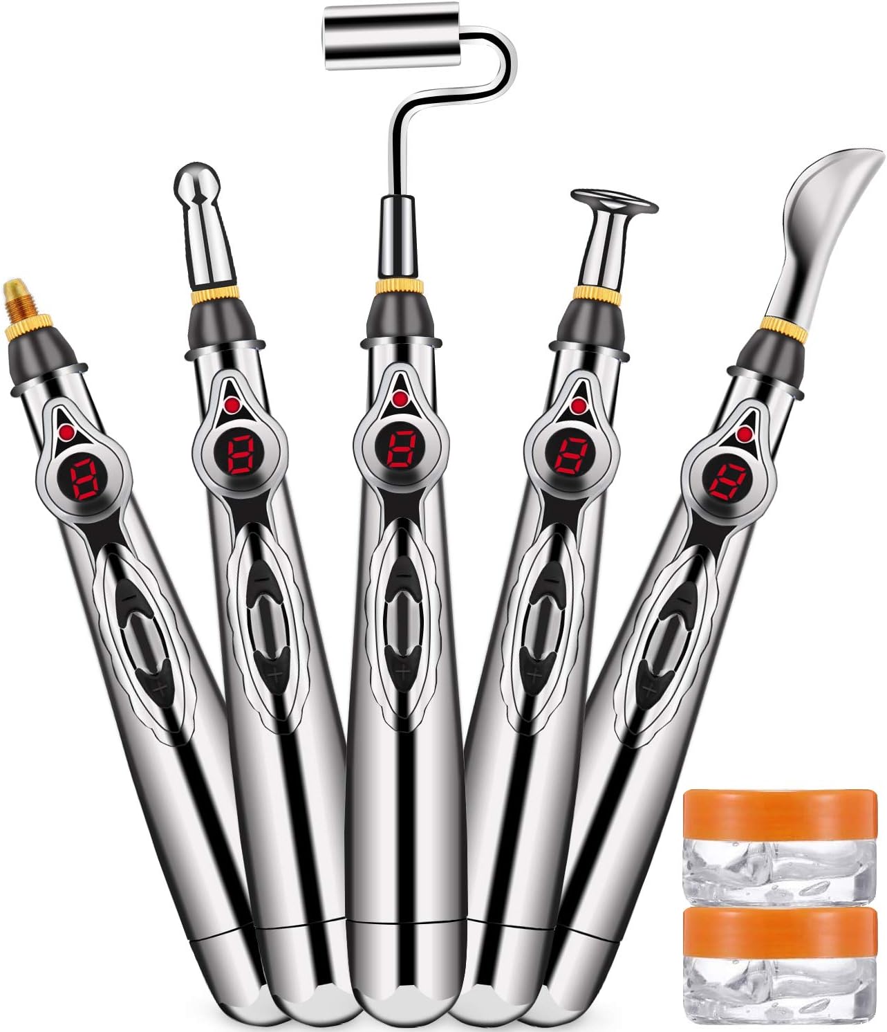 Aobbiy 5-in-1 Electronic Acupuncture Pen, Meridian Energy Pen for Pain Relief. Pain Relief Therapy, Electric Meridians Acupuncture Machine, 1 x AA Battery Needed(Not Included): Health & Personal Care