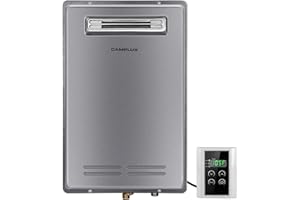 CAMPLUX ENJOY OUTDOOR LIFE Natural Gas Tankless Hot Water Heater, Camplux 5.28 GPM On Demand Natural Gas Water Heater Outdoor, Gray