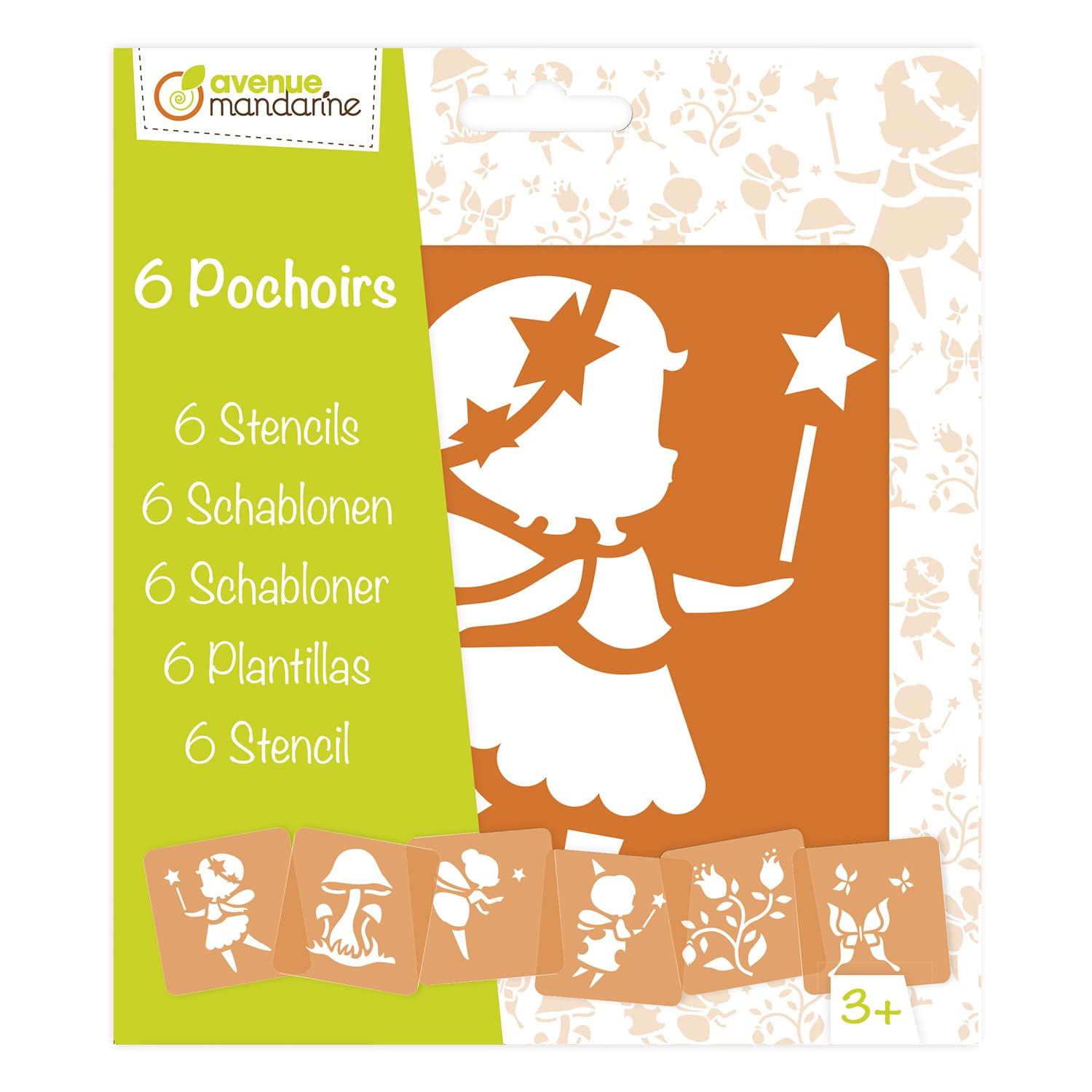 Avenue Mandarine - Ref 42839O - Stencil Set - Fairies Designs - 6 Stencils Per Pack, Translucent for Easy Placement, Compatible with Felt Tips, Pencils, Paint & More — image 1