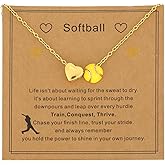 Mikovivi Sport Necklace, Stylish Gold Sports Theme Pendant Necklace with Card Dainty Jewelry Accessory for Players Sportsman