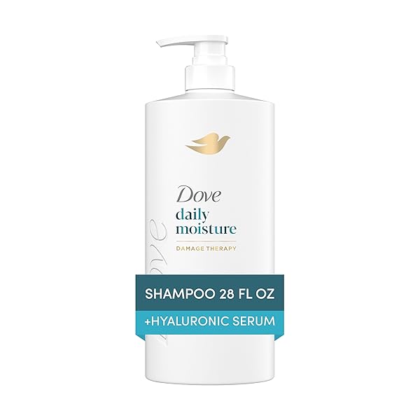 DOVE DAMAGE THERAPY SHAMPOO DAILY MOISTURE FOR DRY HAIR WITH BIO-PROTEIN CARE TECHNOLOGY AND HYALURONIC SERUM 28 FL OZ
