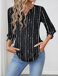 LOMON Women's 2025 Fashion Tops 3/4 Length Sleeve